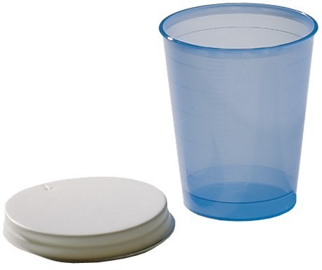 Medikamentenbecher mit Deckel, für orale Medikamentenverabreichung, VE = 70 St.  - Transparent