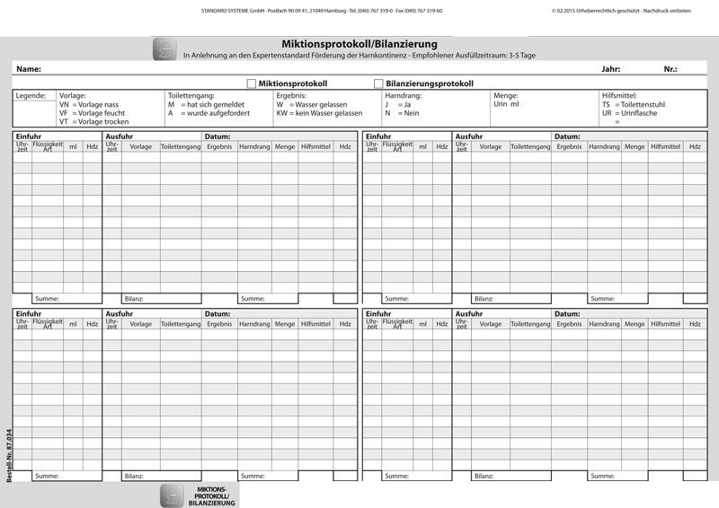 87.034 Miktionsprotokoll
