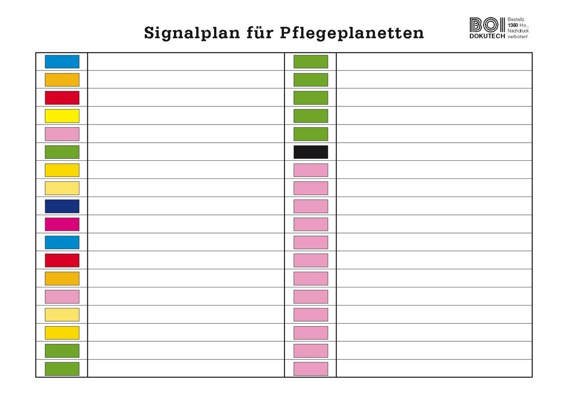 Signalplan für Planetten unbeschriftet 