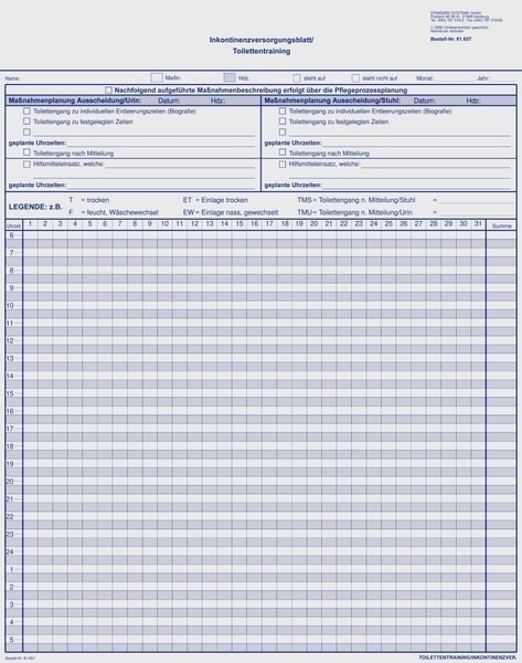 81.657 Toilettentraining/Inkontinenzversorgung